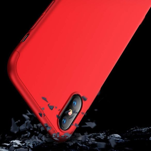 Full Body Case 360 iPhone Xs Max, hátlap, tok, piros