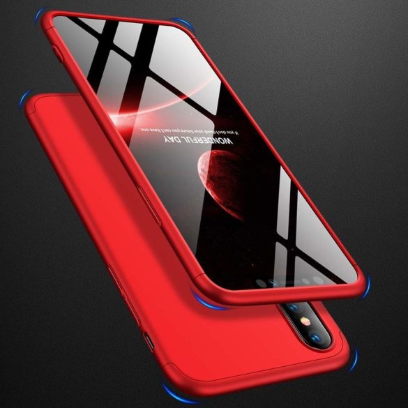 Full Body Case 360 iPhone Xs Max, hátlap, tok, piros