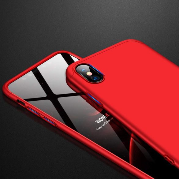 Full Body Case 360 iPhone Xs Max, hátlap, tok, piros