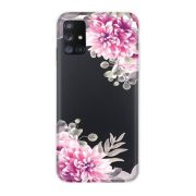   Casegadget Samsung Galaxy A71 5G fehér virágok mintás, hátlap, tok, színes