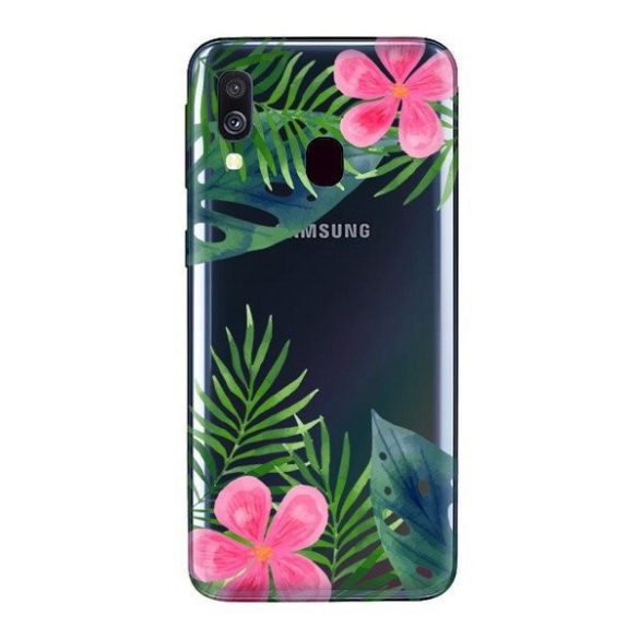 Casegadget Samsung Galaxy A71 5G levelek és virágok mintás, hátlap, tok, színes