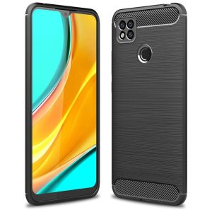 Carbon Case Flexible Xiaomi Redmi 9C hátlap, tok, fekete