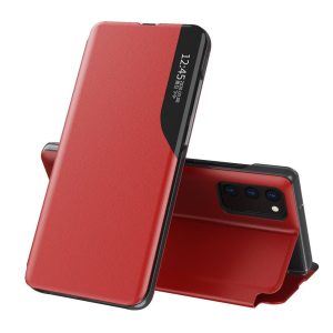 Eco Leather View Case Samsung Galaxy A72 5G/A72 4G oldalra nyíló tok piros