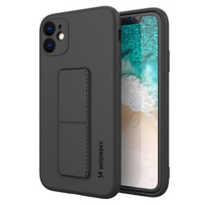 Wozinsky Kickstand Case iPhone 12 Pro szilikon hátlap, tok, fekete