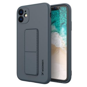 Wozinsky Kickstand Case iPhone 12 Pro szilikon hátlap, tok, sötétkék