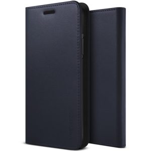 VRS Design (VERUS) iPhone Xs Max Genuine Leather Diary oldalra nyíló tok, sötétkék