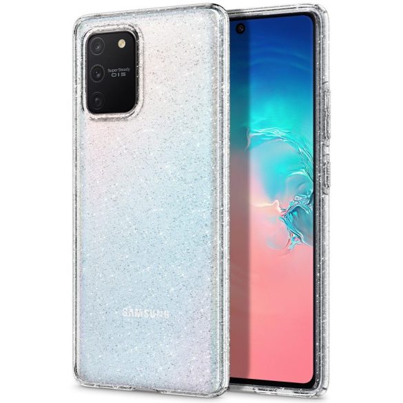 Spigen Liquid Crystal Glitter Samsung Galaxy S10 Lite/A91 hátlap, tok, átlátszó