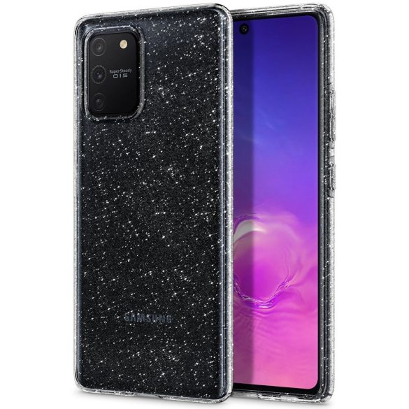 Spigen Liquid Crystal Glitter Samsung Galaxy S10 Lite/A91 hátlap, tok, átlátszó