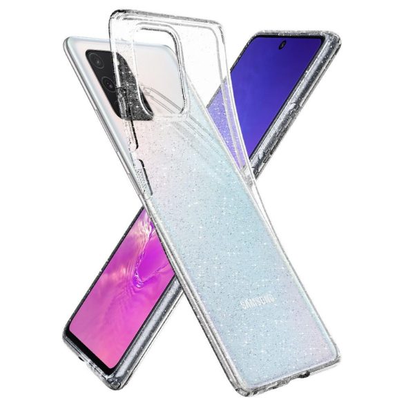 Spigen Liquid Crystal Glitter Samsung Galaxy S10 Lite/A91 hátlap, tok, átlátszó