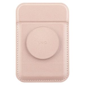 UNIQ Flixa Magnetic Card Wallet Magsafe kompatibilis mágneses kártyatartó, popsocket funkcióval, rózsaszín