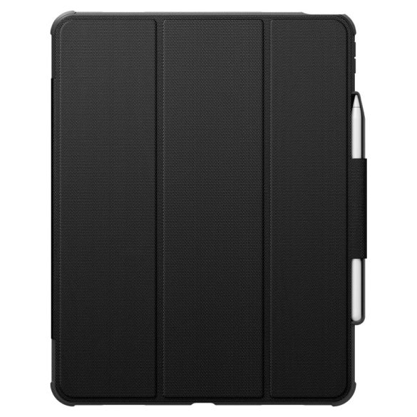 Spigen Rugged Armor iPad Air 13 (2024) oldalra nyíló ütésálló okos tok, érintőceruza tartóval, fekete