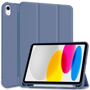 Tech-Protect Smartcase Pen iPad 10.9", 10. gen. (2022) oldalra nyíló okos tok, érintőceruza tartóval, kék