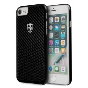 Ferrari Heritage iPhone 8 Carbon Fiber Hard (FEHCAHCI8BK) hátlap, tok, fekete