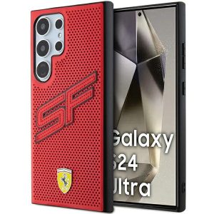 Ferrari Samsung Galaxy S24 Ultra Big SF Perforated (FEHCS24LPINR) hátlap, tok, piros