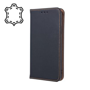 Genuine Leather Smart Pro Samsung Galaxy S10 eredeti bőr oldalra nyíló tok, fekete