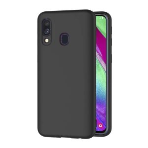 Samsung Galaxy A40 Matt TPU szilikon hátlap, tok, fekete