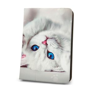 Cute Kitty univerzális flip tok 9-10 colos tablethez, mintás, színes