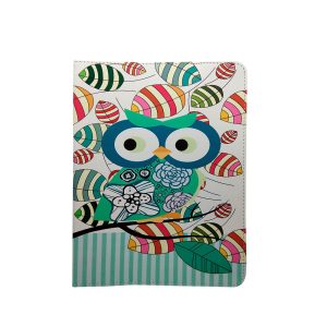 Green Owl univerzális flip tok 9-10 colos tablethez, mintás, színes