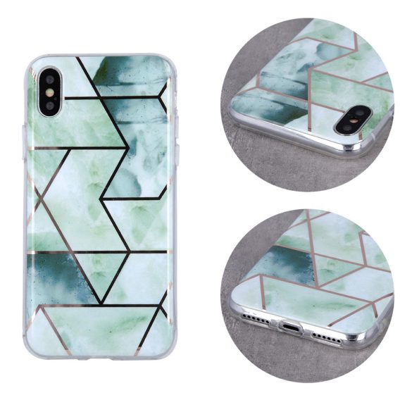 Geometric Marmur Case Samsung Galaxy A32 5G hátlap, tok, zöld