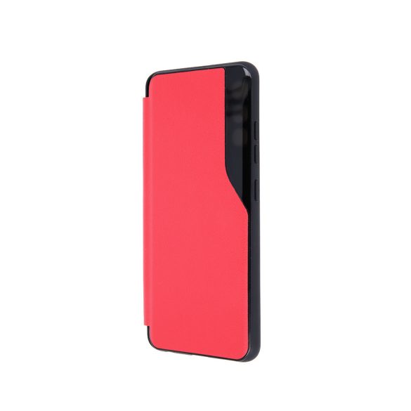 Eco Leather View Case Xiaomi Redmi Note 10/Note 10S oldalra nyíló tok, piros