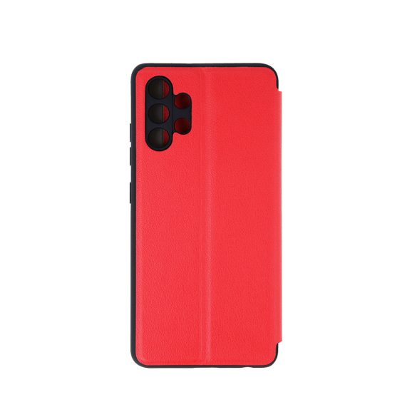 Eco Leather View Case Xiaomi Redmi Note 10/Note 10S oldalra nyíló tok, piros