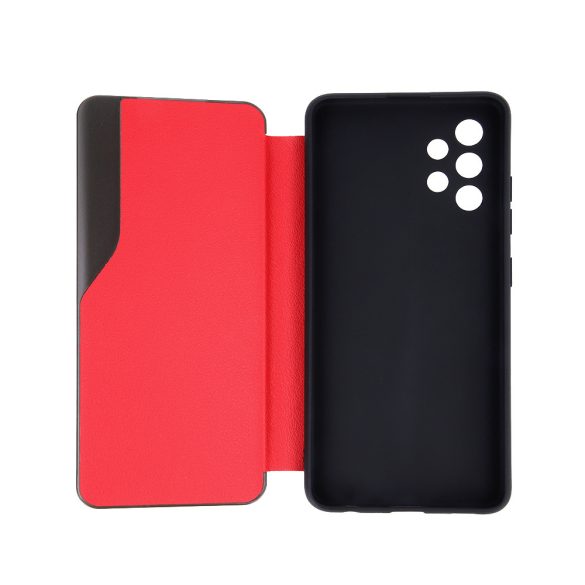 Eco Leather View Case Xiaomi Redmi Note 10/Note 10S oldalra nyíló tok, piros