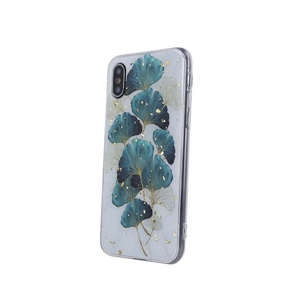 Gold Glam Leaves Case Samsung Galaxy A12/M12 hátlap, tok, mintás, színes