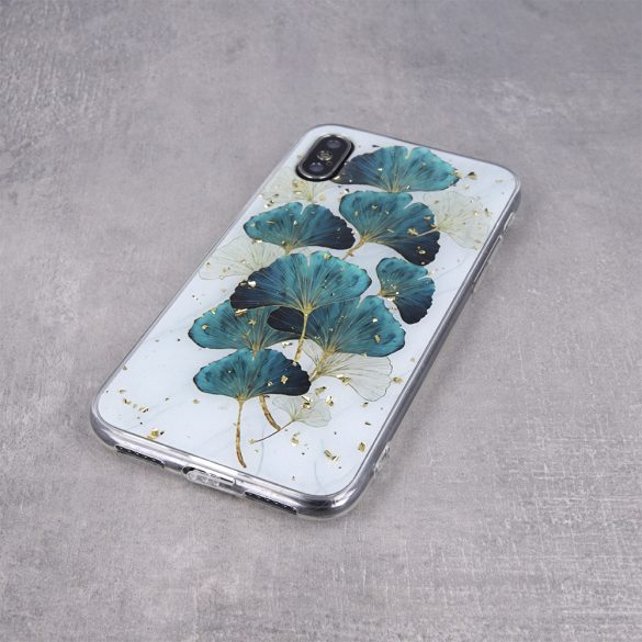 Gold Glam Leaves Case Samsung Galaxy A12/M12 hátlap, tok, mintás, színes