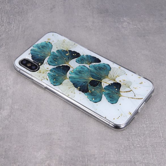 Gold Glam Leaves Case Samsung Galaxy A12/M12 hátlap, tok, mintás, színes