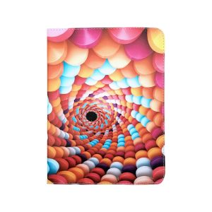 Candy Spiral univerzális flip tok 9-10 colos tablethez, mintás, színes