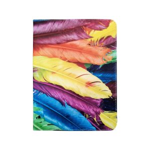 Colour Feather univerzális flip tok 9-10 colos tablethez, mintás, színes