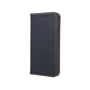 Genuine Leather Smart Pro Samsung Galaxy S21 FE eredeti bőr oldalra nyíló tok, fekete