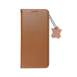 Genuine Leather iPhone 15 Pro eredeti bőr oldalra nyíló tok, barna