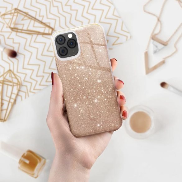 Glitter 3in1 Case iPhone 15 hátlap, tok, arany