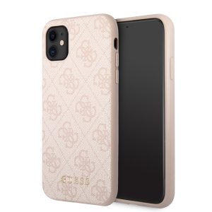 Guess iPhone 11 4G Metal Gold Logo (GUHCN61G4GFPI) hátlap, tok, rózsaszín