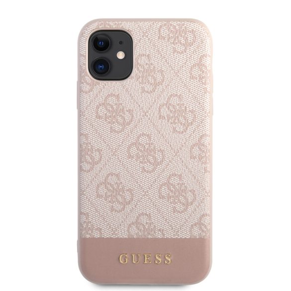 Guess iPhone 11 4G Stripe (GUHCN61G4GLPI) hátlap, tok, rózsaszín