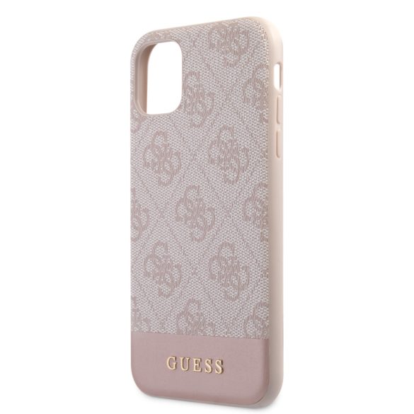 Guess iPhone 11 4G Stripe (GUHCN61G4GLPI) hátlap, tok, rózsaszín