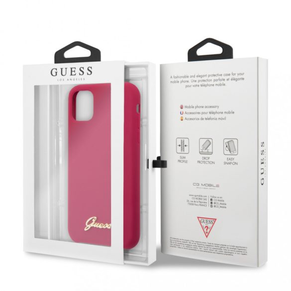 Guess Silicone Vintage iPhone 11 (GUHCN61LSLMGRE) hátlap, tok, piros