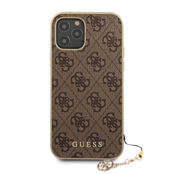 Guess iPhone 12 Pro Max 4G Charms (GUHCP12LGF4GBR) hátlap, tok, barna