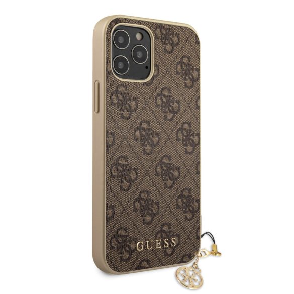 Guess iPhone 12 Pro Max 4G Charms (GUHCP12LGF4GBR) hátlap, tok, barna