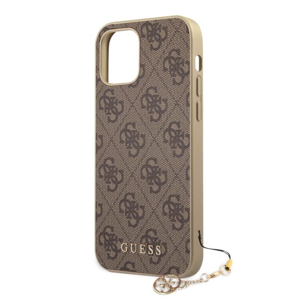 Guess iPhone 12 Pro Max 4G Charms (GUHCP12LGF4GBR) hátlap, tok, barna