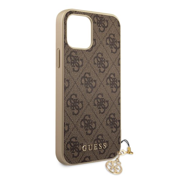 Guess iPhone 12 Pro Max 4G Charms (GUHCP12LGF4GBR) hátlap, tok, barna