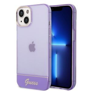 Guess iPhone 14 Translucent (GUHCP14SHGCOU) hátlap, tok, lila