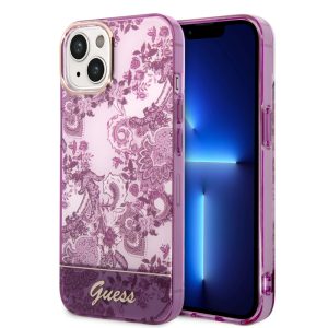 Guess iPhone 14 Porcelain Collection (GUHCP14SHGPLHF) hátlap, tok, lila