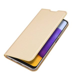 Dux Ducis Skin Pro Samsung Galaxy A22 5G oldalra nyíló tok, arany