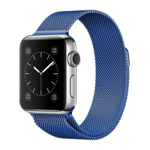 Magnetic Strap Apple Watch 7/8/9, 41mm mágneses fém óraszíj, kék