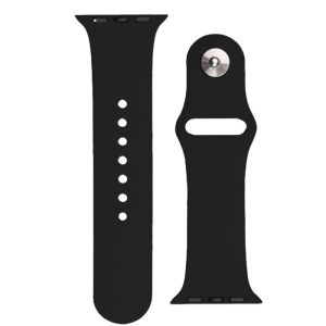 Silicone Strap Apple Watch 2/3/4/5/6/7/8/9/SE, 38/40/41mm szilikon óraszíj, fekete