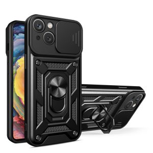 Hybrid Armor Camshield Case iPhone 14 Plus ütésálló hátlap, tok, fekete