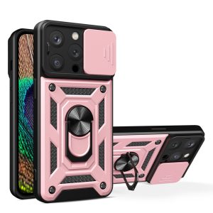 Hybrid Armor Camshield Case iPhone 14 Pro Max ütésálló hátlap, tok, rózsaszín