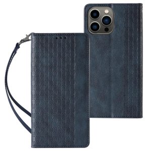 Magnet Strap Case Samsung Galaxy A34 5G oldalra nyíló tok, sötétkék